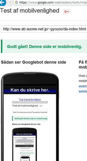 Test af mobilvenlighed